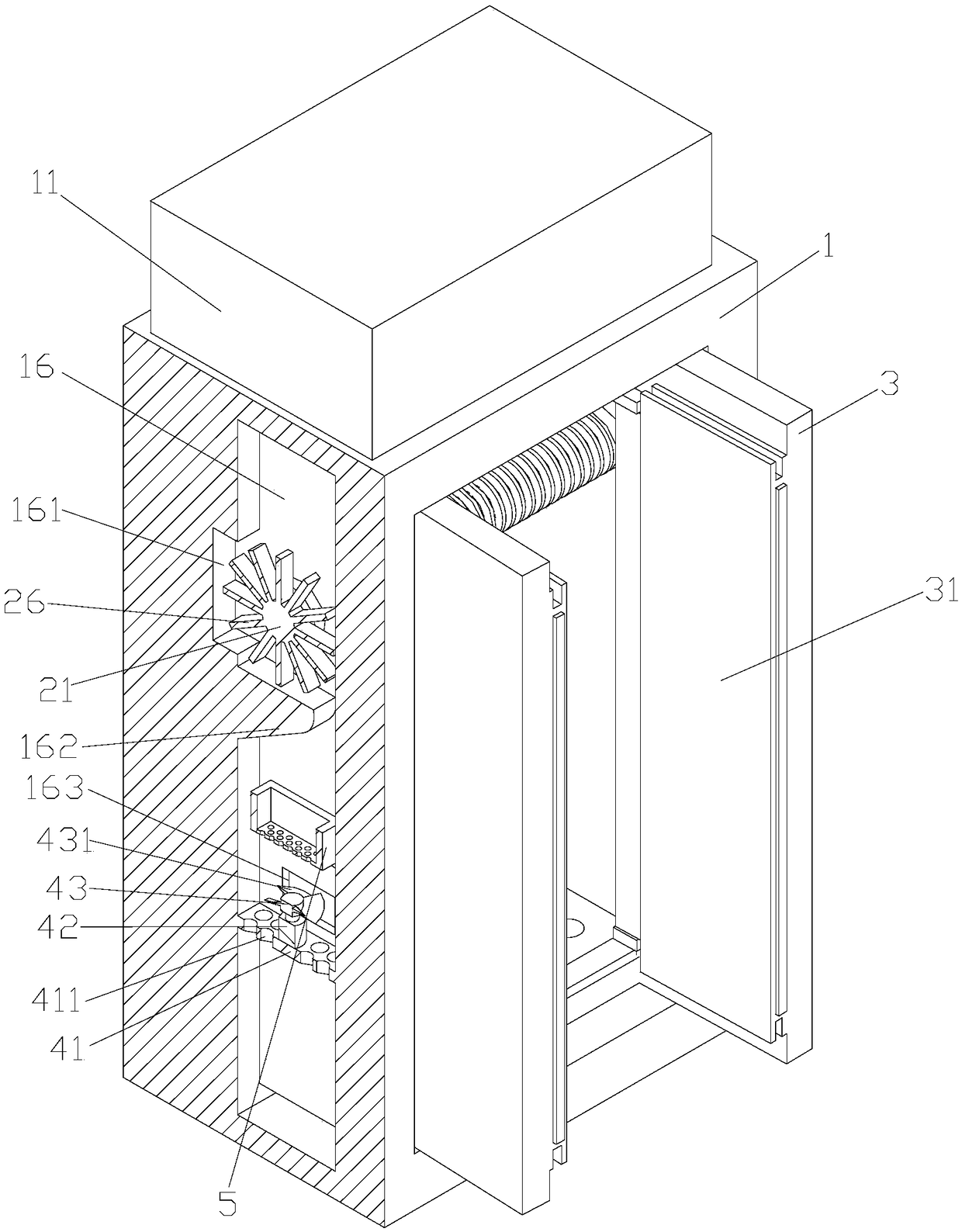 A moisture-proof sterilized closet