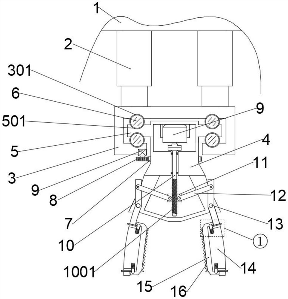 Industrial robot clamping device and clamping method thereof