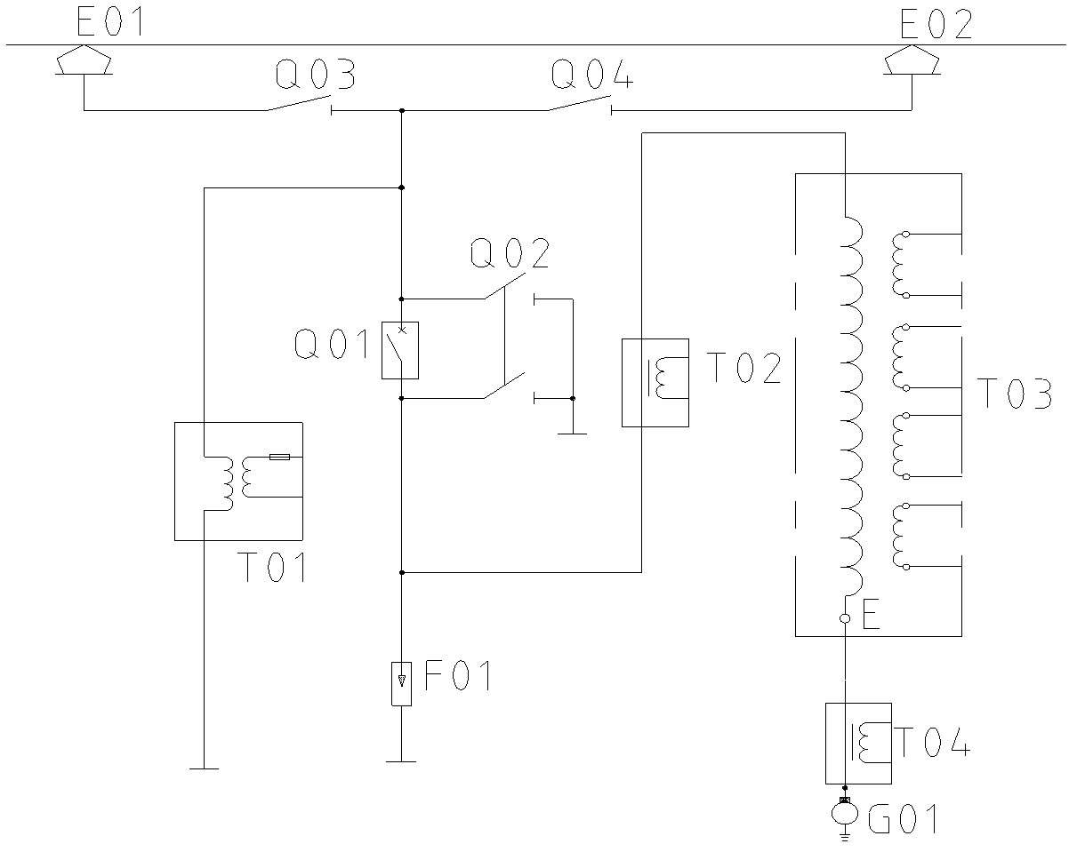 Network-side circuit of electric locomotive unit