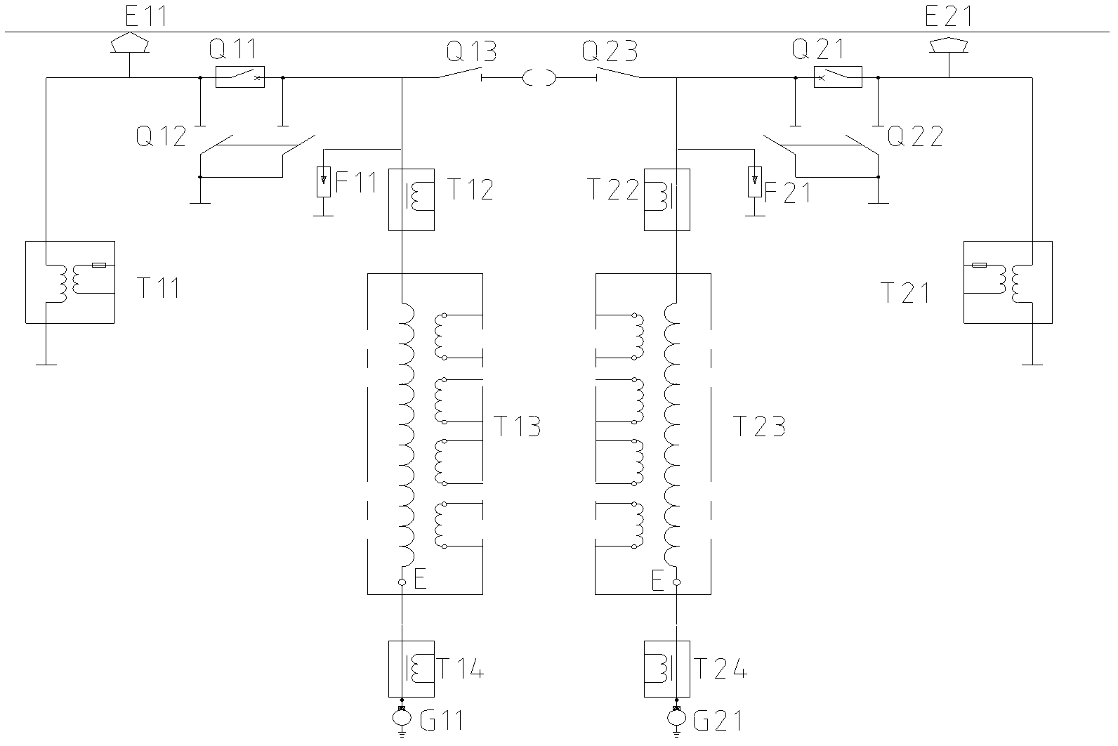 Network-side circuit of electric locomotive unit