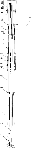 Telescopic multifunctional soot/gas sampling tube with adjustable length