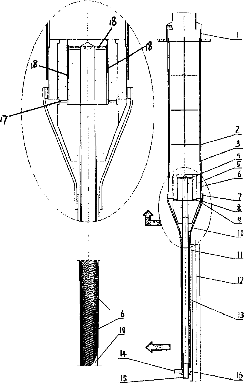 Cold end of heavy current lead out wire made from high-temperature superconductor, and low resistance connector of superconducting transmission line