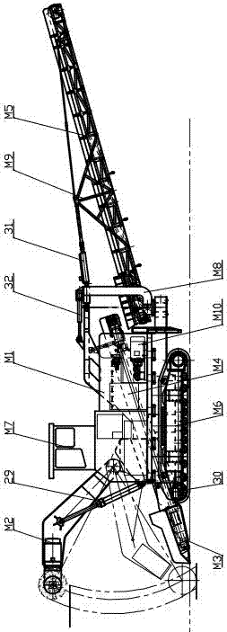 Roll cutting continuous excavator