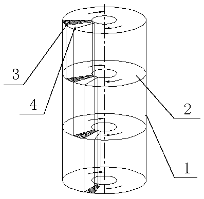 Staggered sieve plate installation structure of circular flowing type sieve plate tower