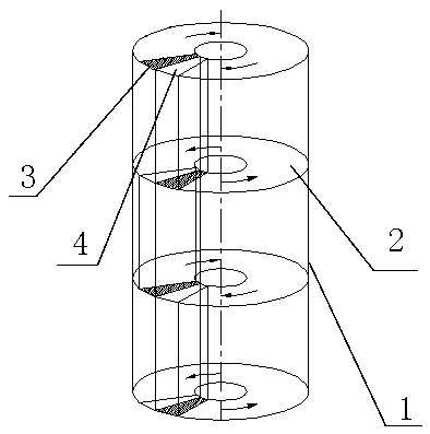 Staggered sieve plate installation structure of circular flowing type sieve plate tower