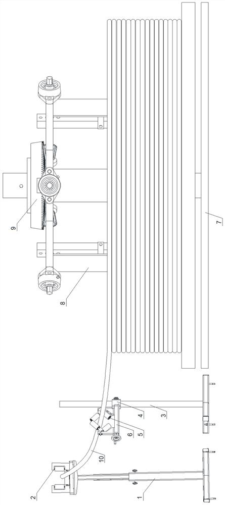 Temporary storage device for floor heating pipes after extrusion molding