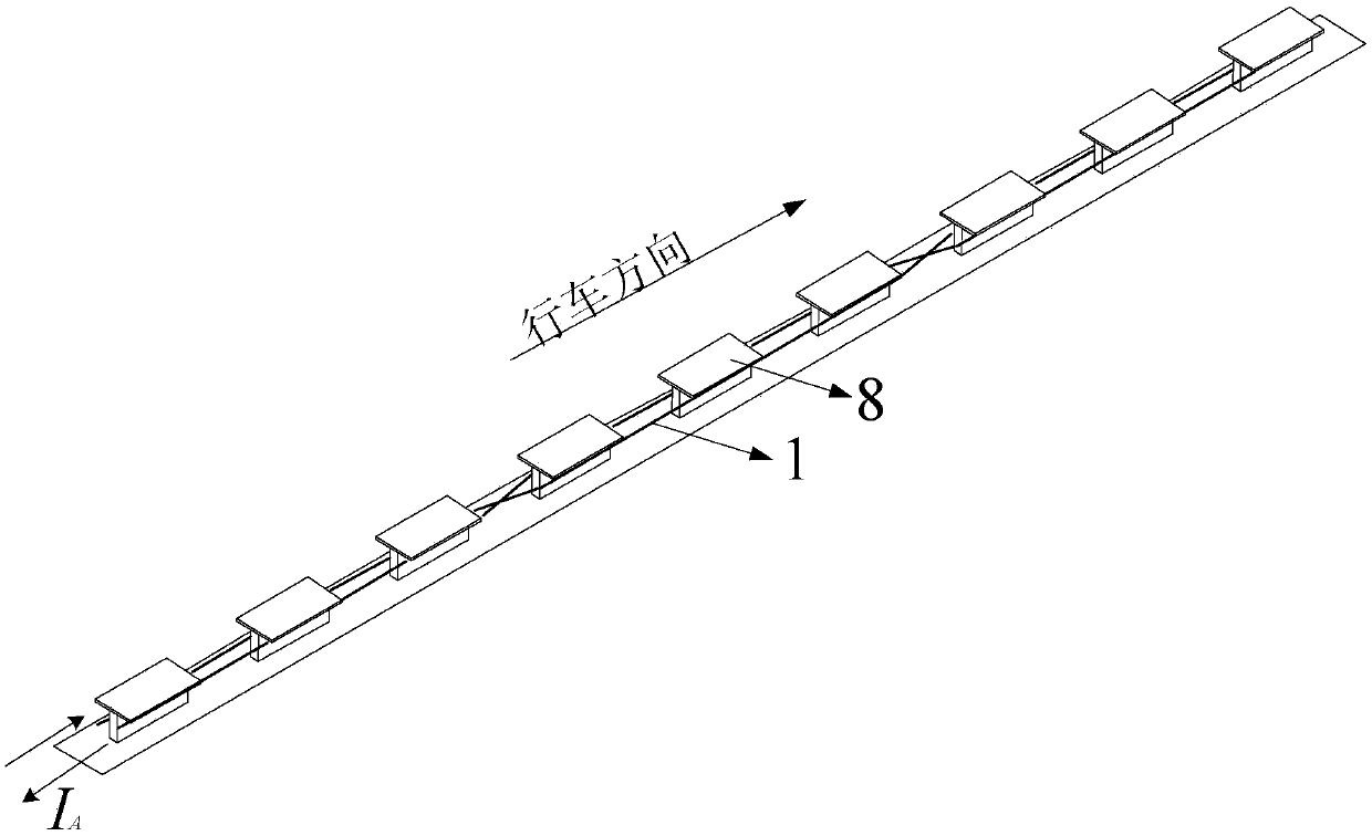 Three-phase type magnetic coupling mechanism applied to dynamic wireless power supply of vehicles