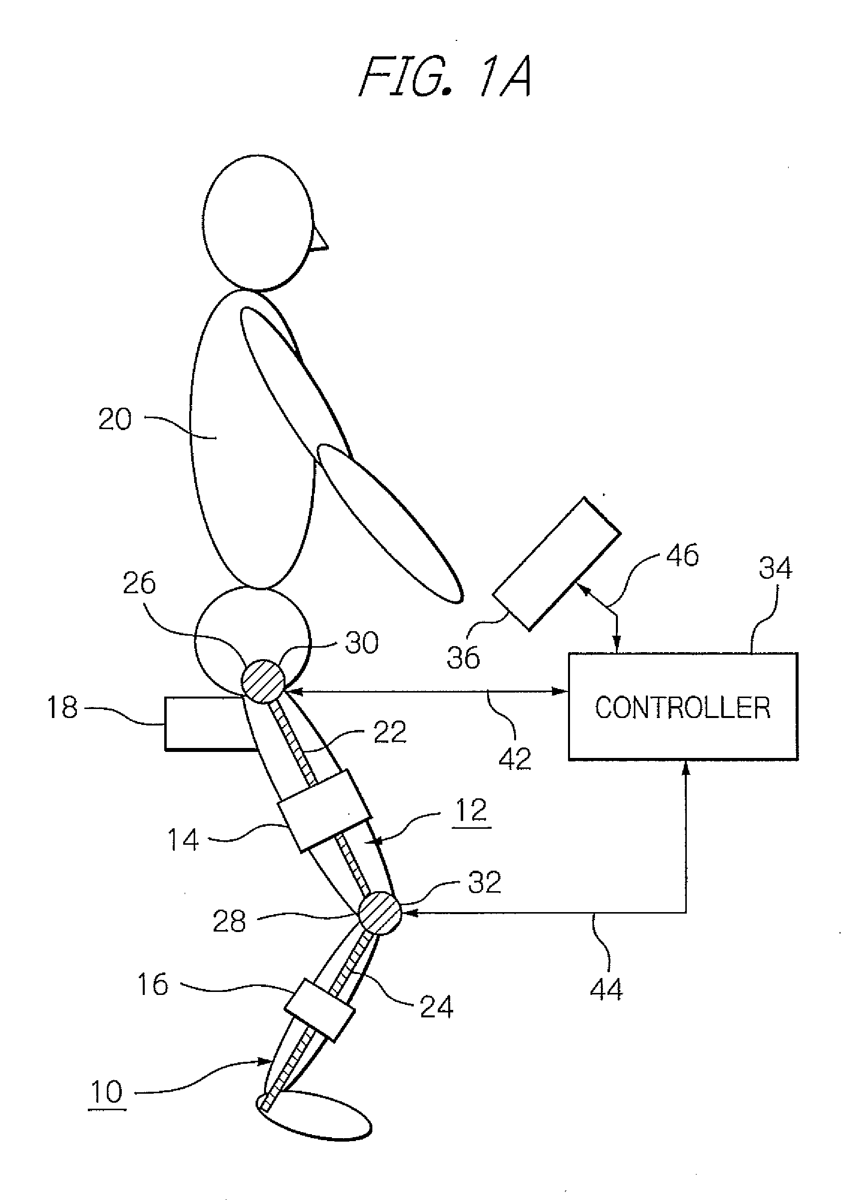 Muscle training device with muscular force measurement function for controlling the axial torque of a joint axle