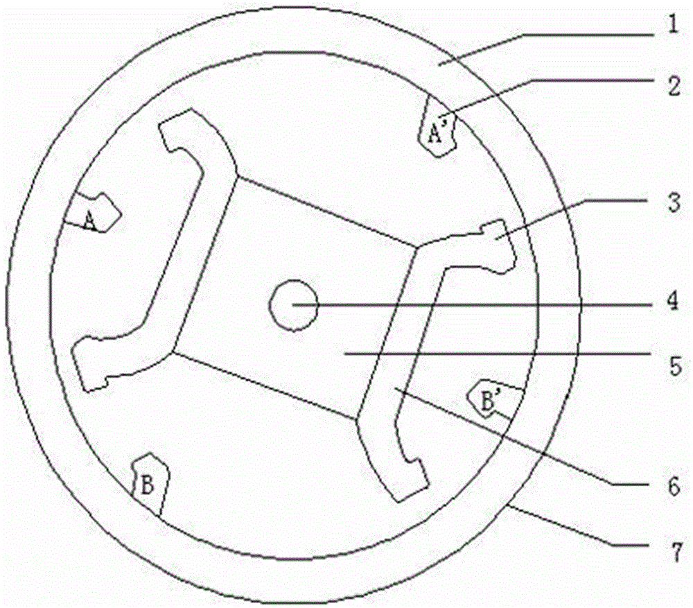 Disc rotation type four-fracture vacuum arc extinguishing chamber