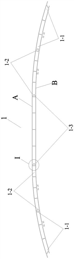 Friction stir welding method of hollow aluminum profile spliced ​​arc plate