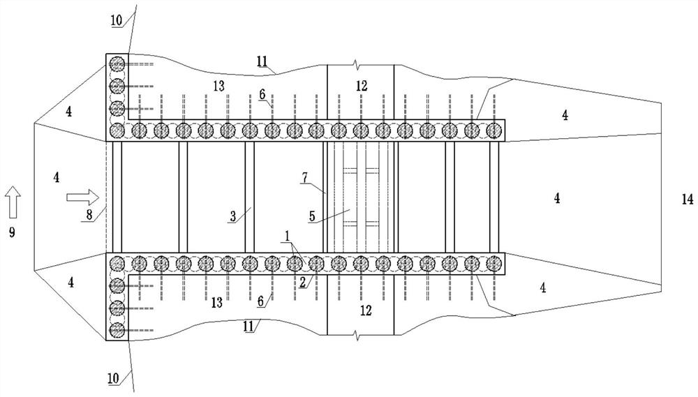 Soft soil foundation diversion canal construction method for taking water from rivers