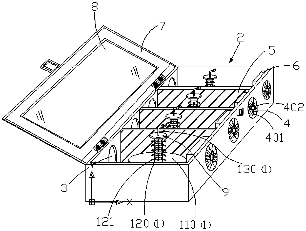 Storage device used for electrocardiographic lead wires and oxyhemoglobin saturation probe connecting wires