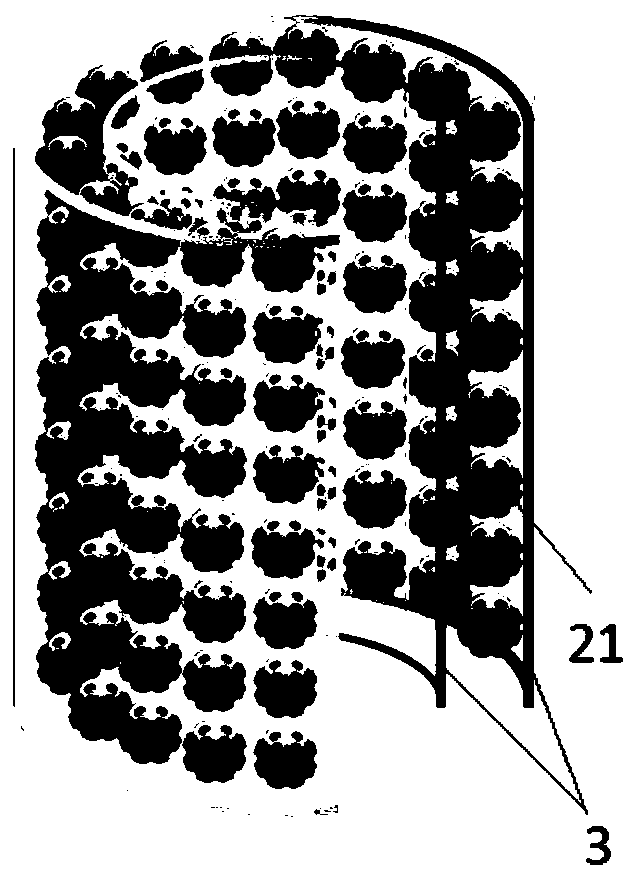 A formaldehyde purification device that uses flocculation yeast to absorb and degrade formaldehyde