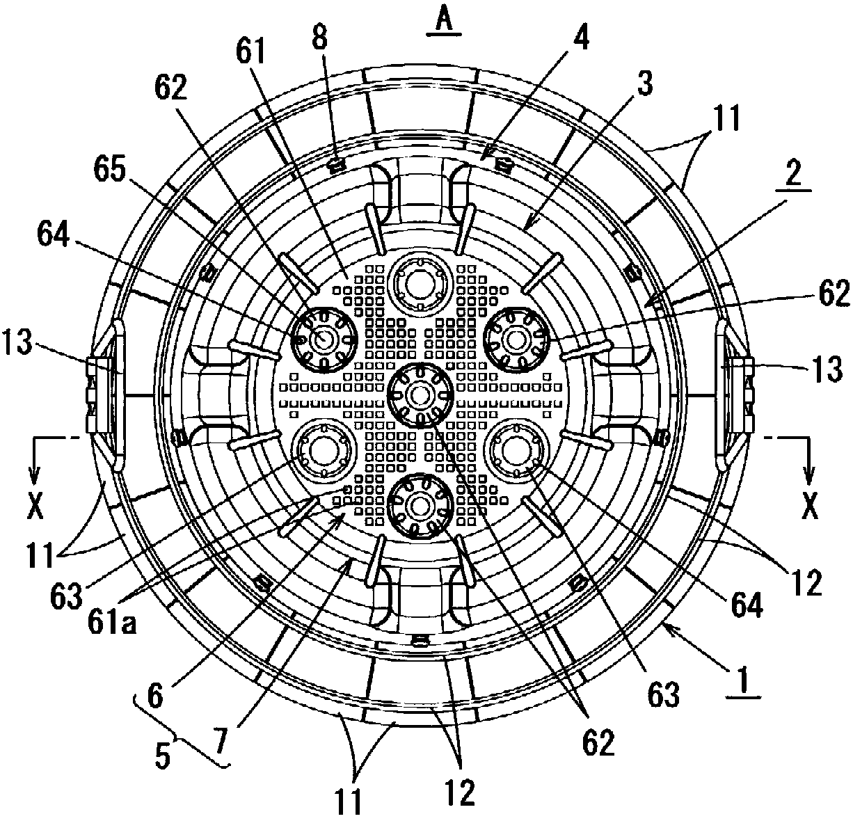 Bottom member of planter and planter using said bottom member