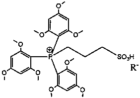 Tris(2,4,6-trimethoxyphenyl)phosphine based ionic liquid catalyst and preparation method thereof