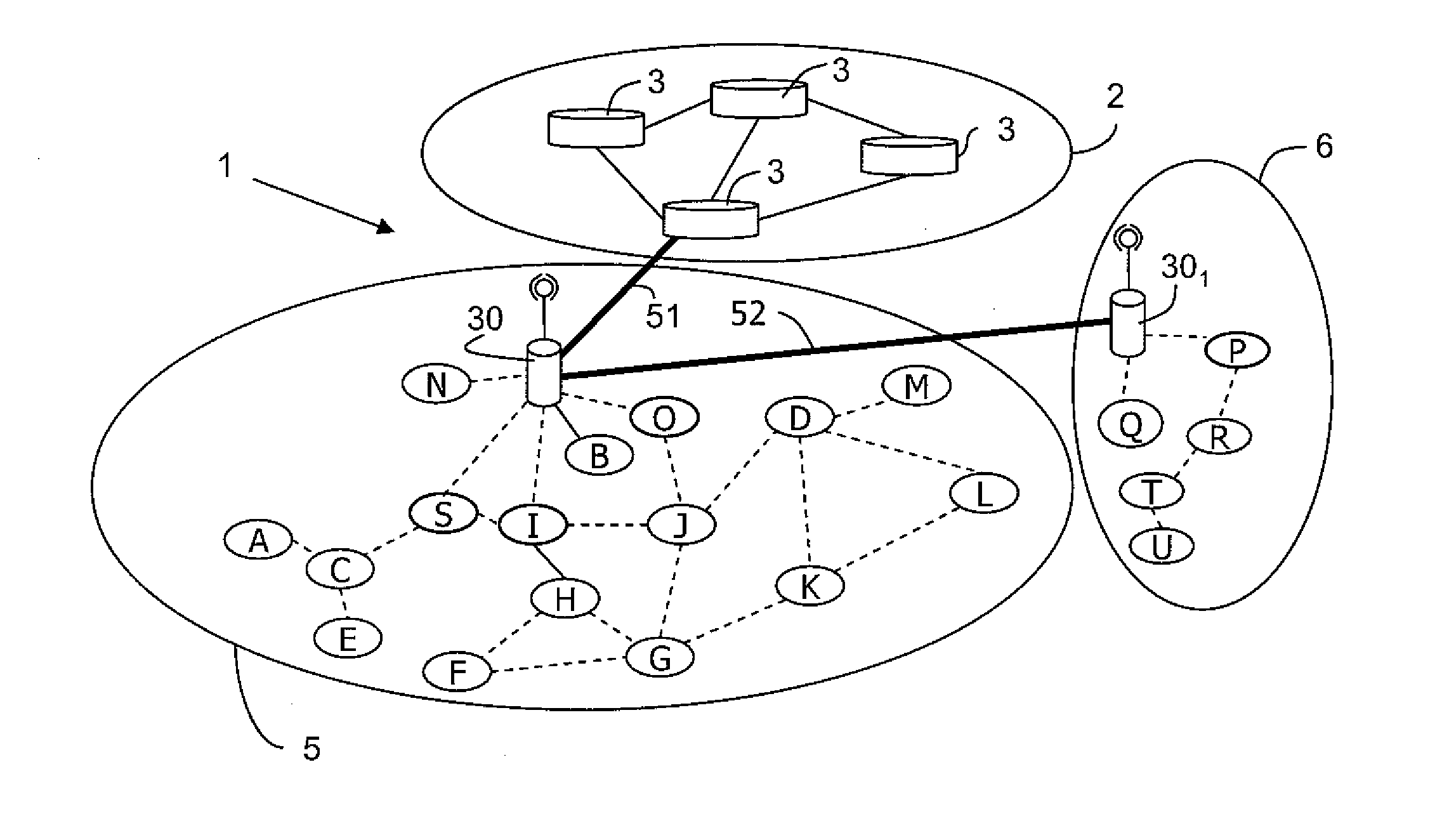 Access Point and Node for Controlling Routing in a Hybrid Network