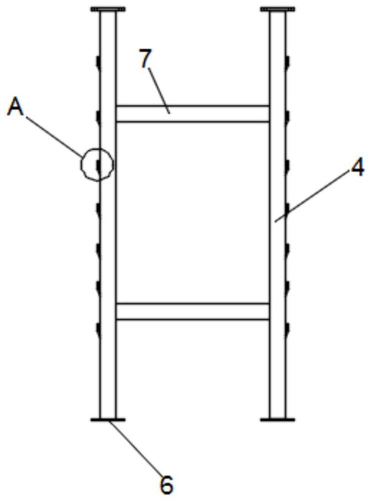 A tower crane climbing frame