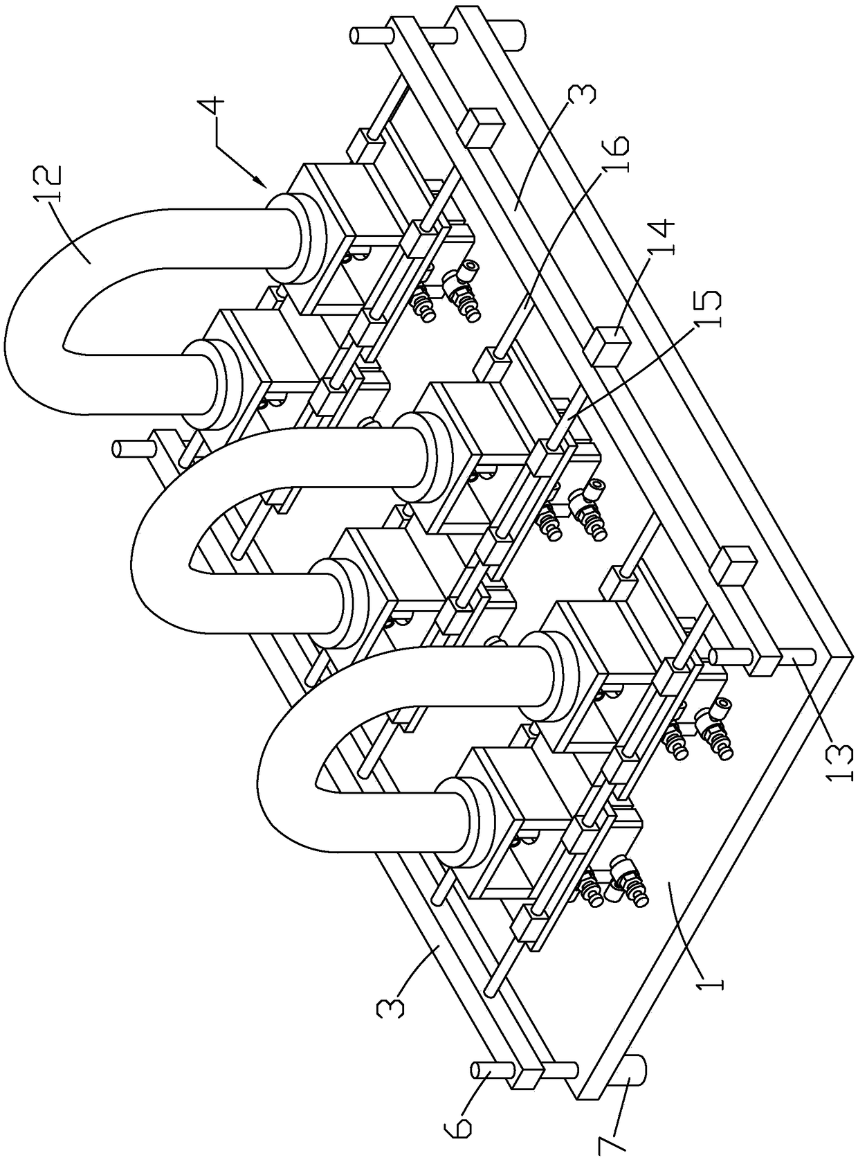 Leakage detecting device for non-excavation construction arc pipes