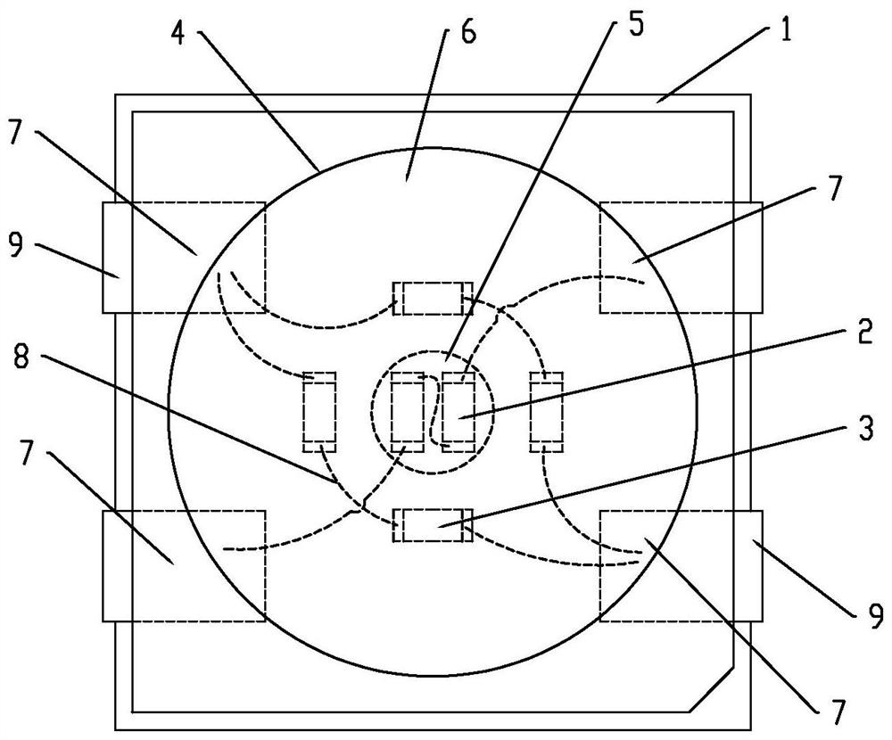 Novel surface-mounted lamp bead structure and packaging process thereof