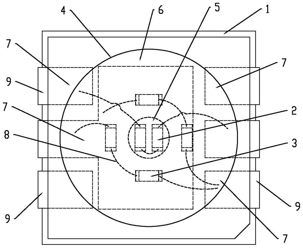 Novel surface-mounted lamp bead structure and packaging process thereof