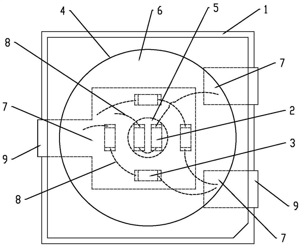 Novel surface-mounted lamp bead structure and packaging process thereof