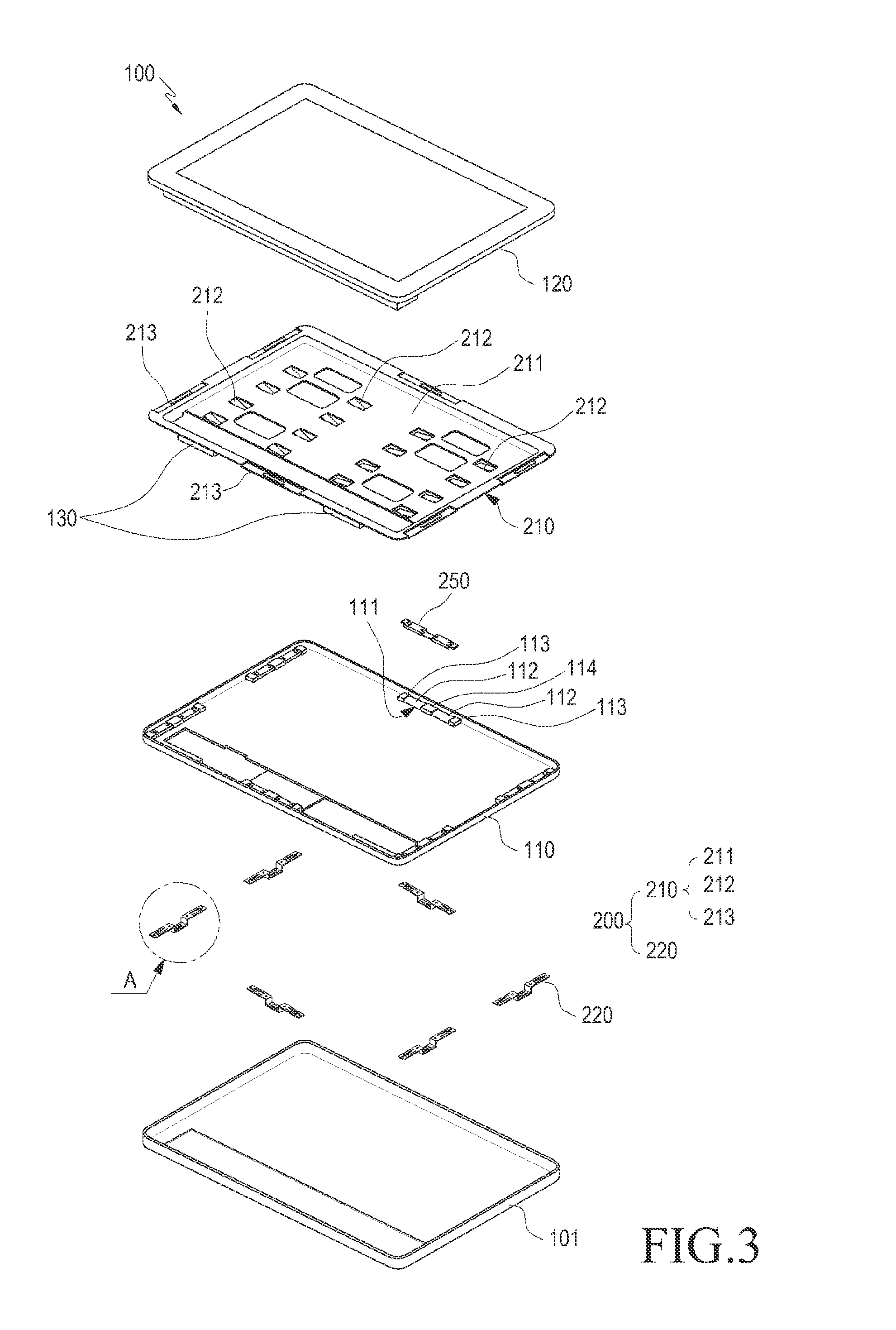 Electronic device having floating panel