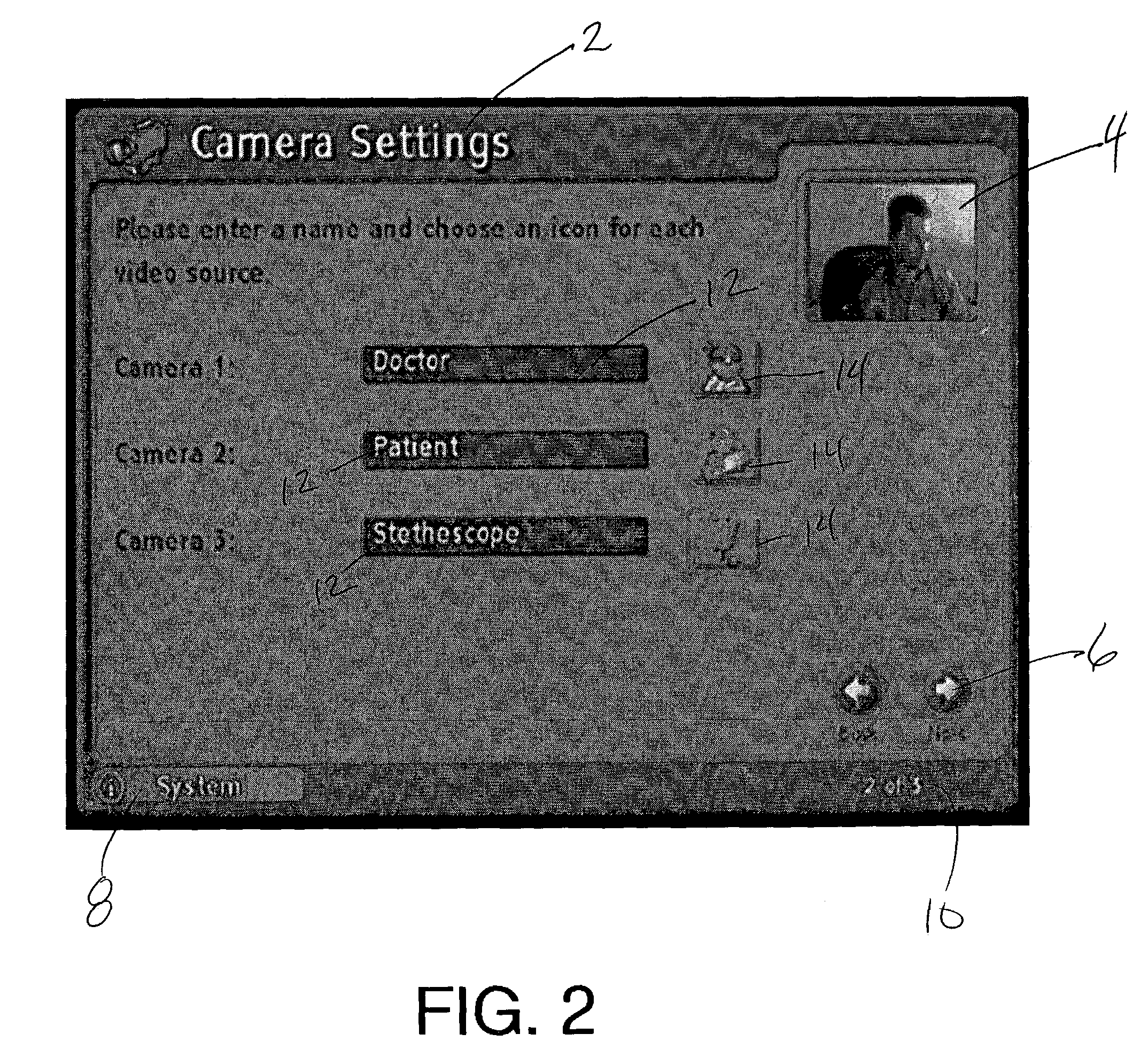 Graphical user interface for video feed on videoconference terminal