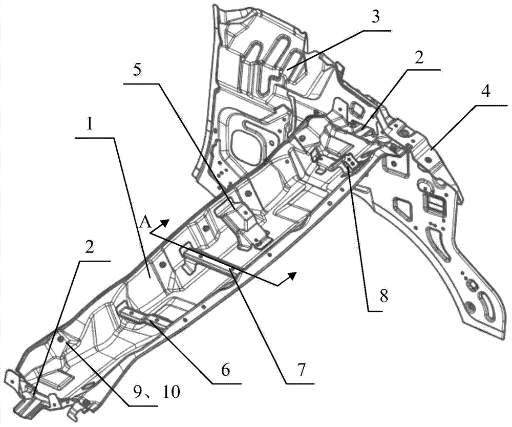 Body-in-white engine room gutter channel structure