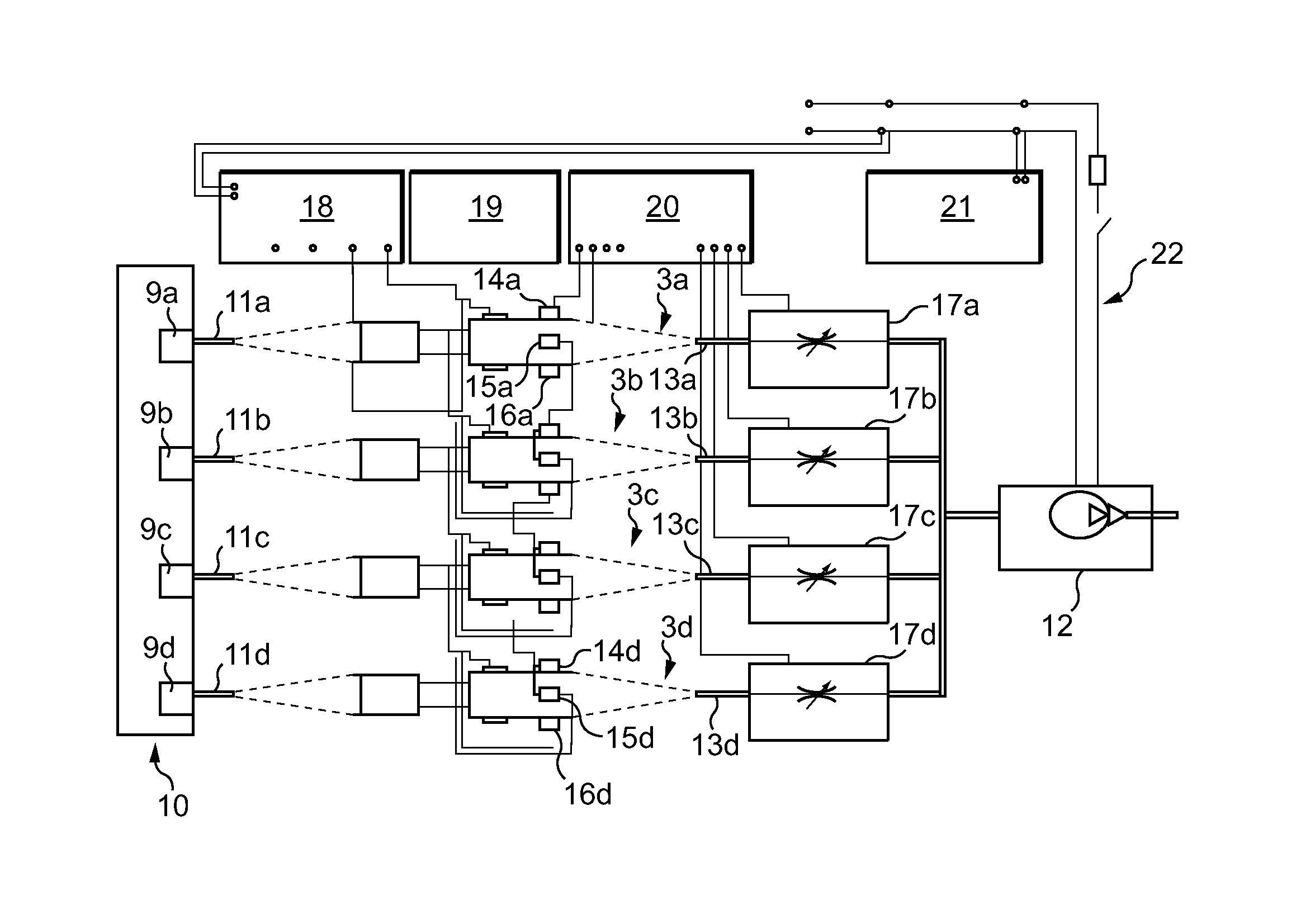 Method and device for measuring the concentration of extinguishing agent in a fire zone