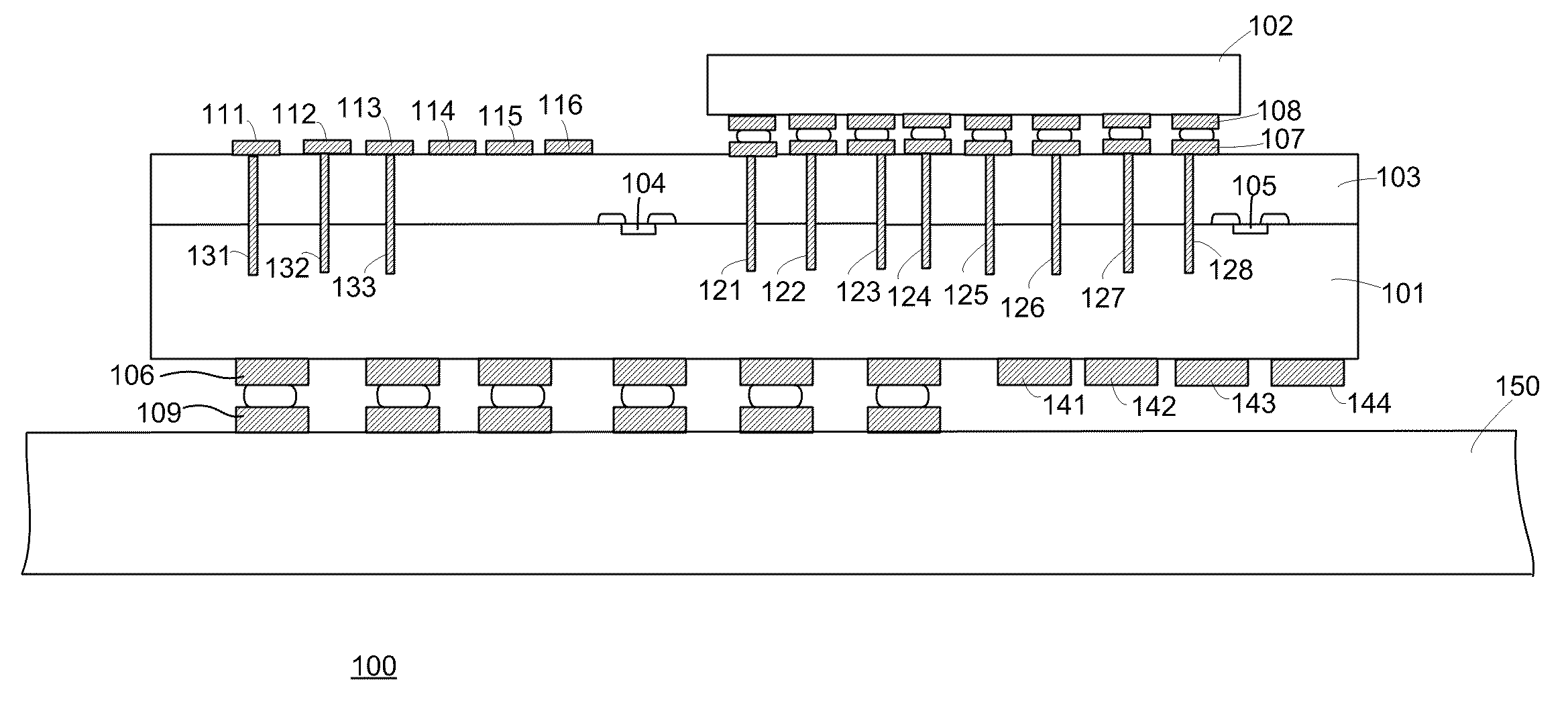 Apparatus and method for testing of stacked die structure