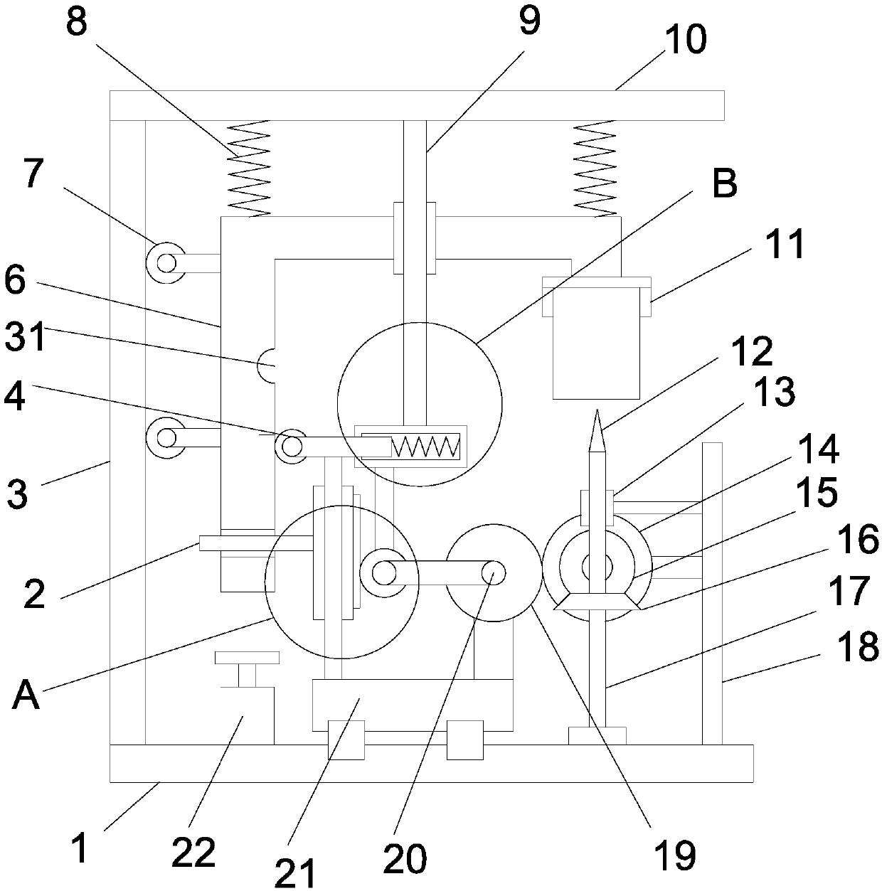 Drilling device with protecting function