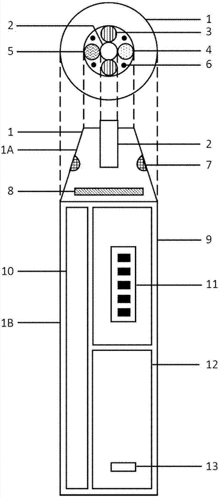 Hand-held laundry device with LED and with function sterilizing and degrading organics