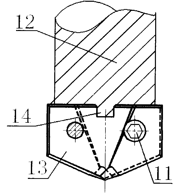 Indexable hard alloy shallow hole drilling method and drilling blade