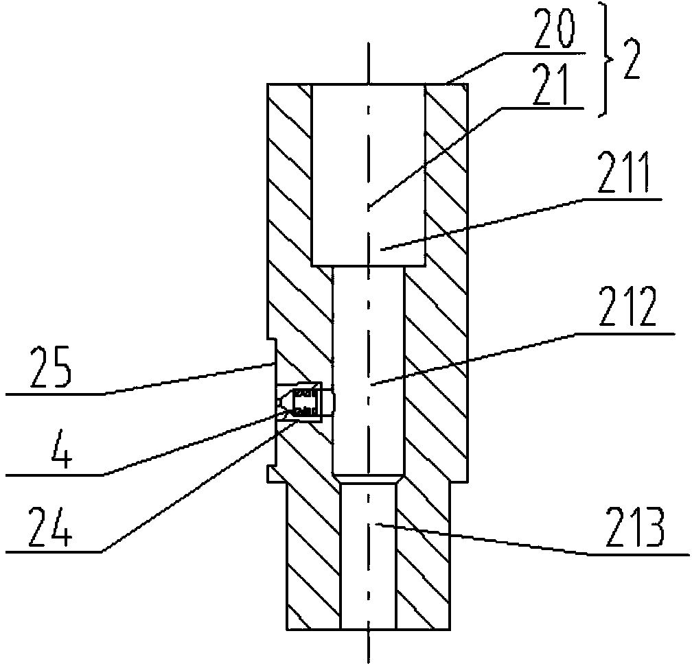 Radial drilling device for abrasive water jet flow