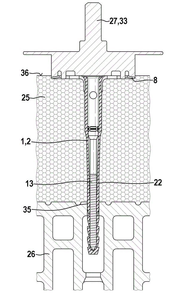 Dowel and setting method for fixing insulating materials