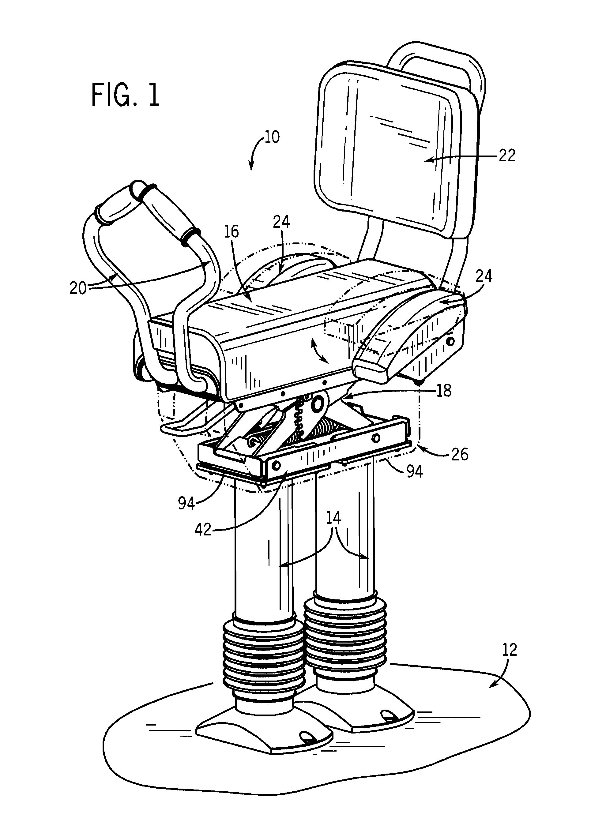 Adjustable jockey seat assembly