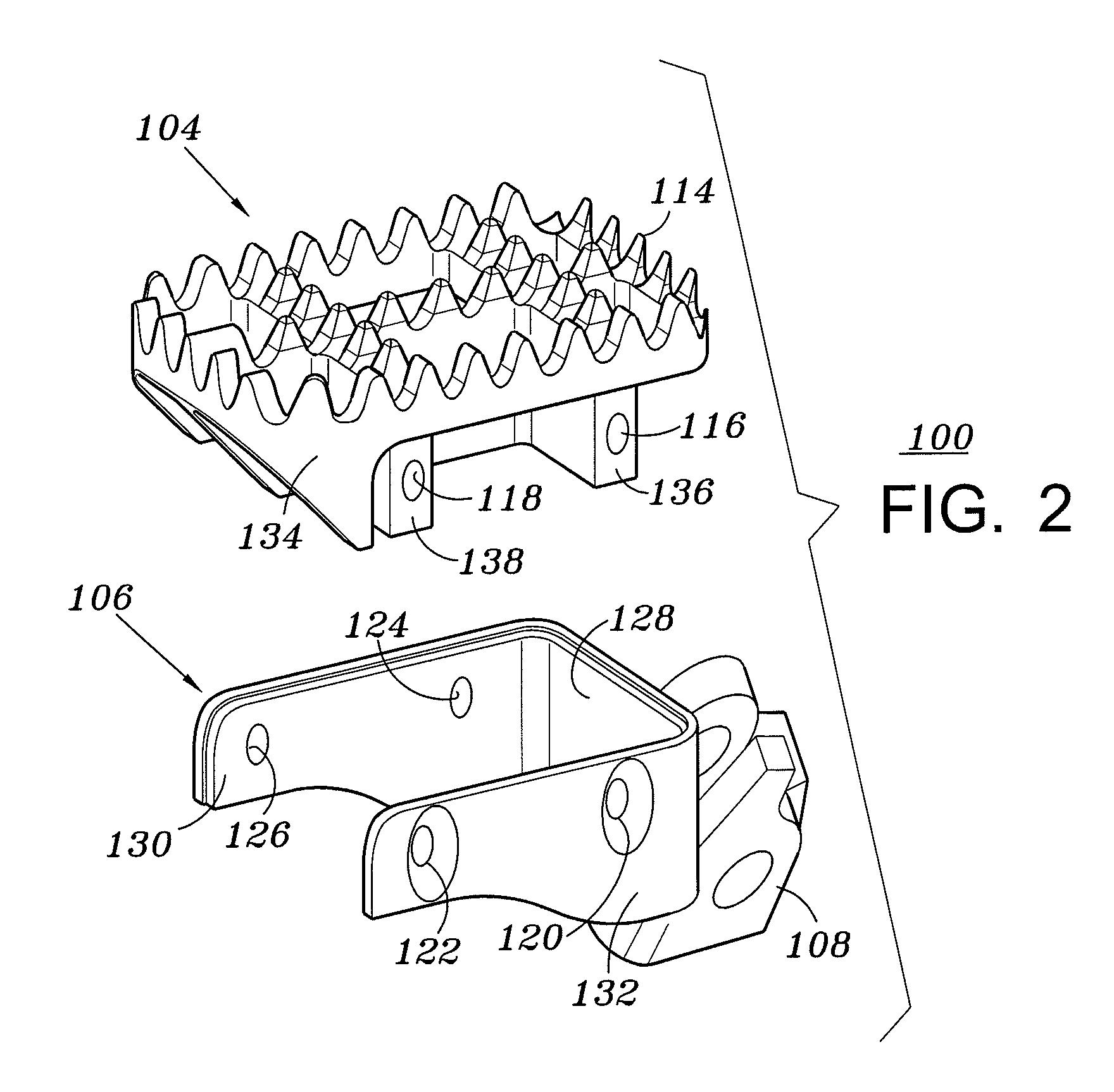 Foot peg with replaceable cleat component