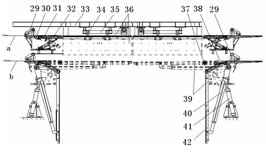 Device for trimming, shoveling and then coiling composite material plate