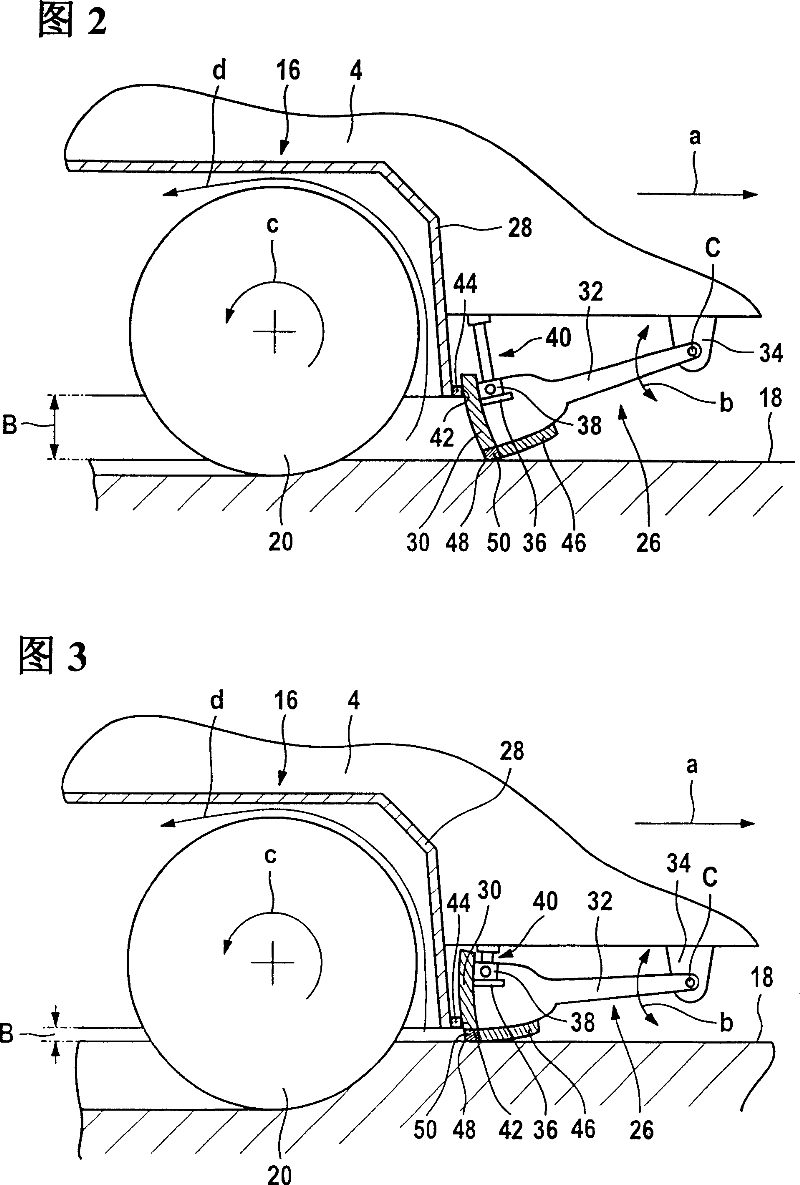 Rear loading road milling machine with height adjustable sealing device