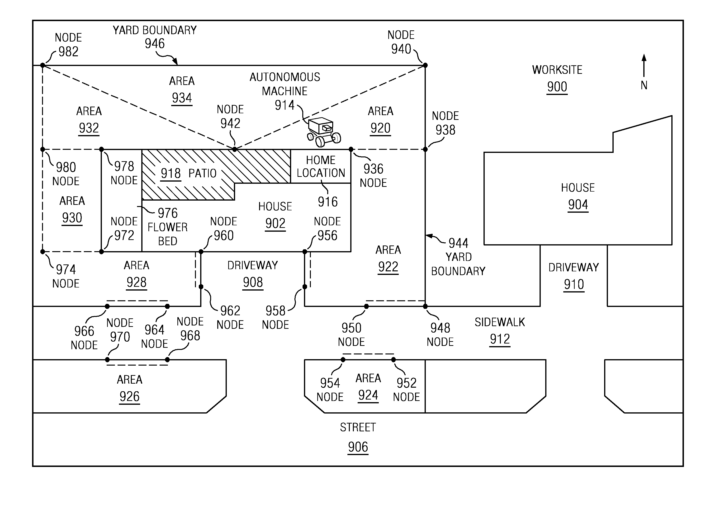 Managing autonomous machines across multiple areas