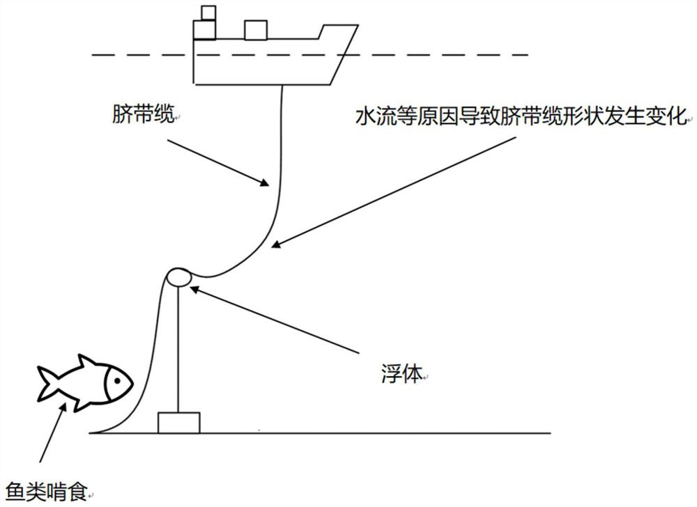 An underwater umbilical cable with the ability of temperature measurement and vibration measurement and three-dimensional shape reshaping