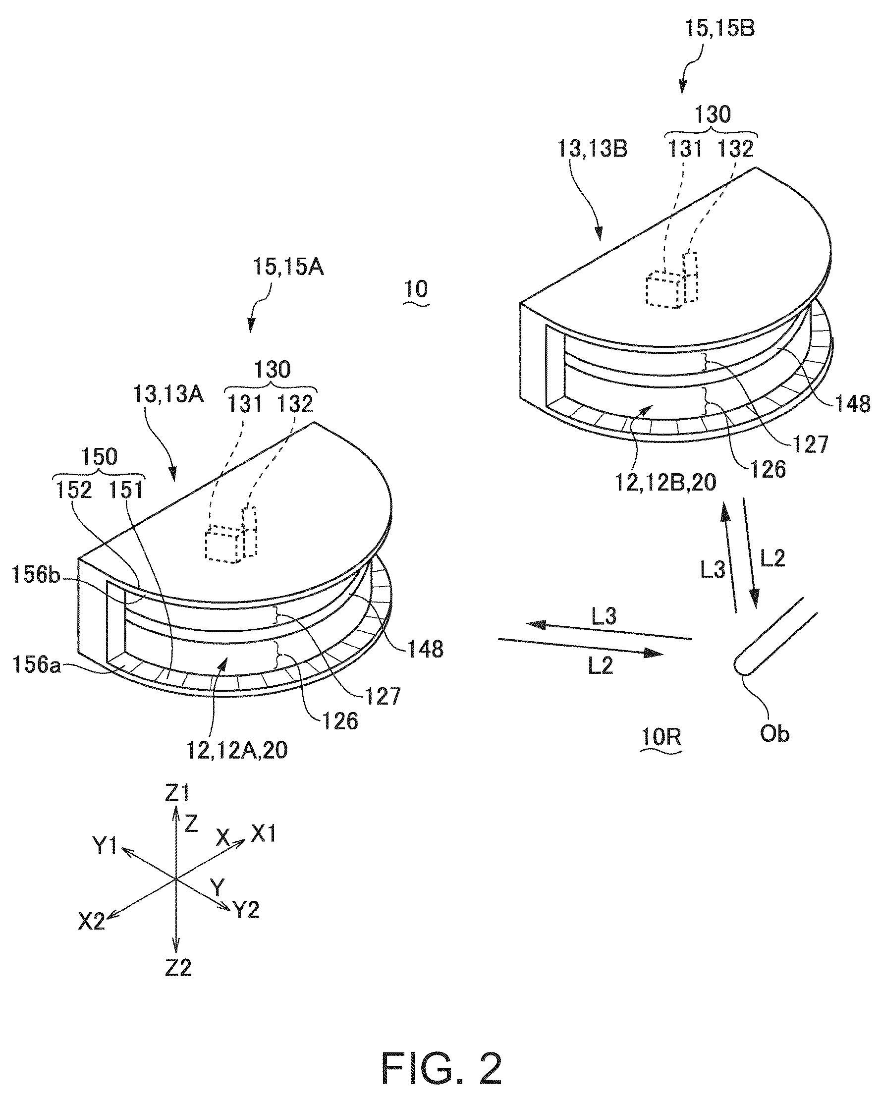 Optical position detection device and display system with input function