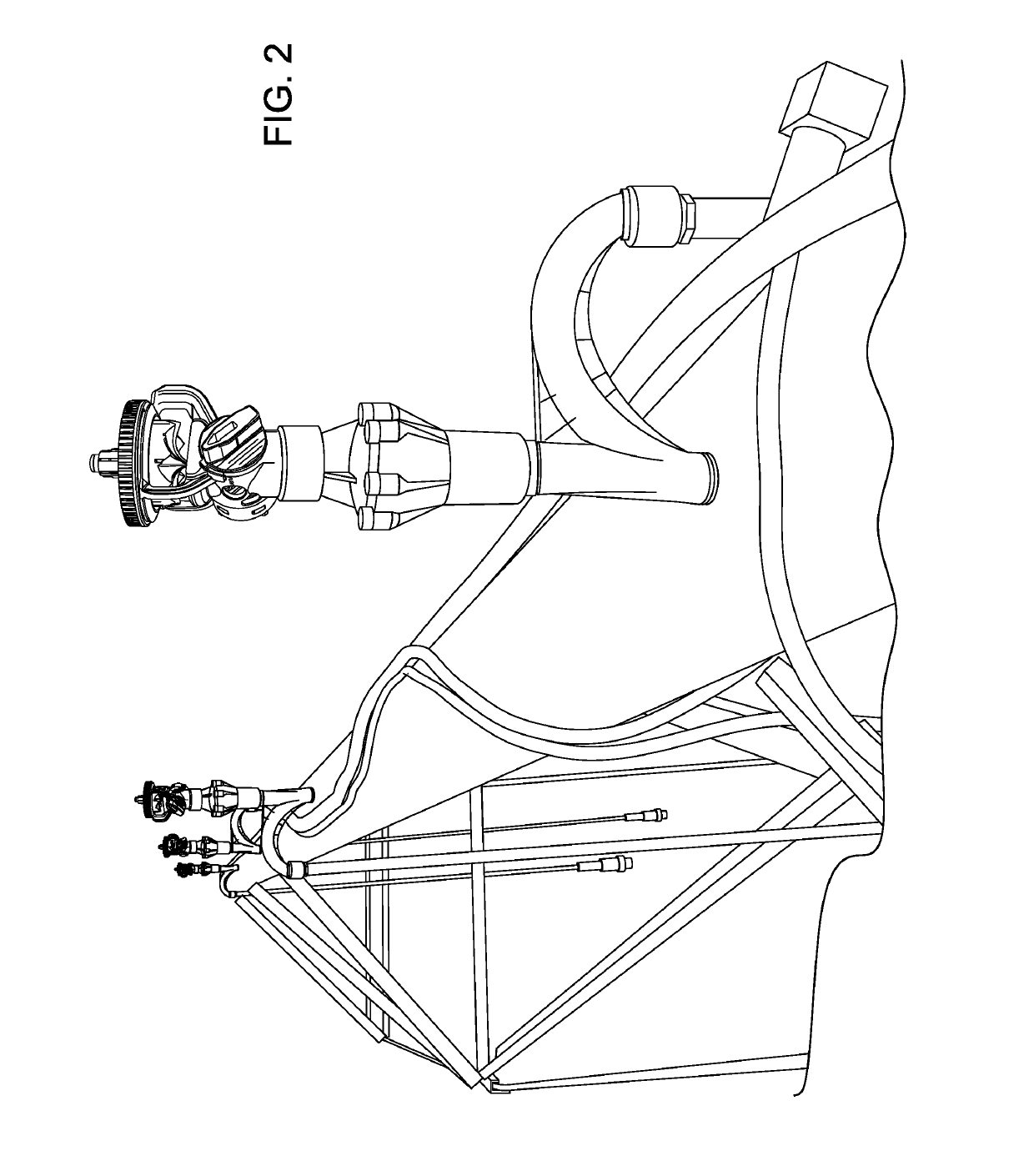 Center pivot irrigation gooseneck with varying cross-sectional diameters