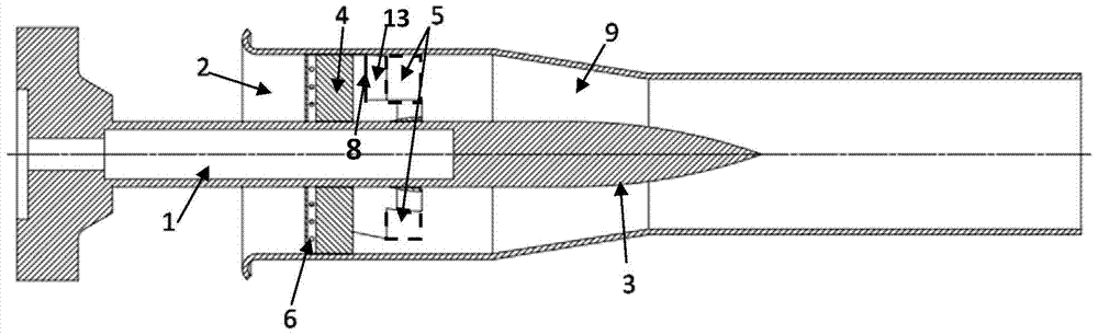 An air swirling device arranged in the nozzle of a gas turbine combustor