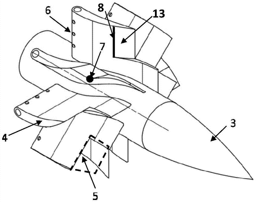 An air swirling device arranged in the nozzle of a gas turbine combustor