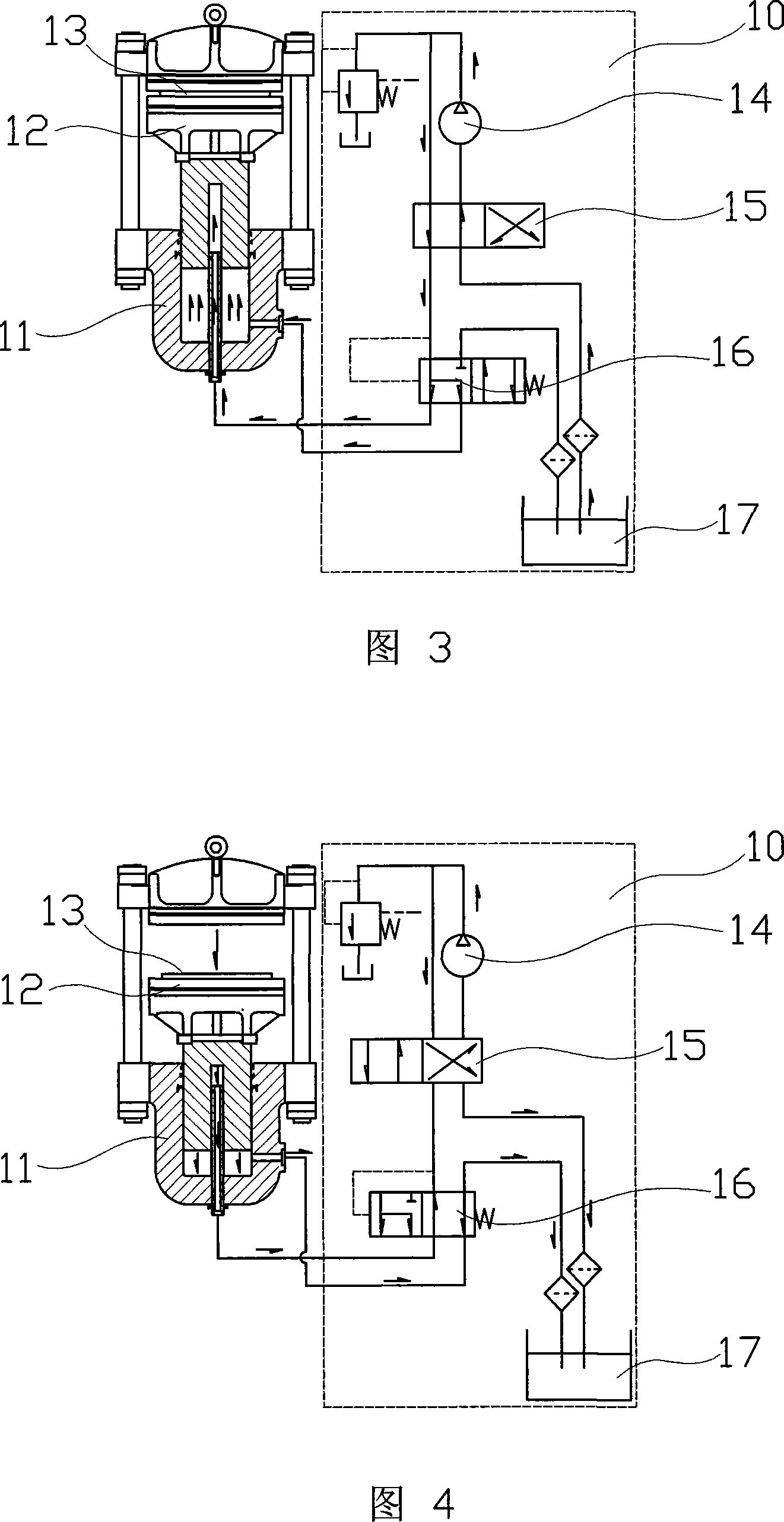 Combined type press hydraulic cylinder