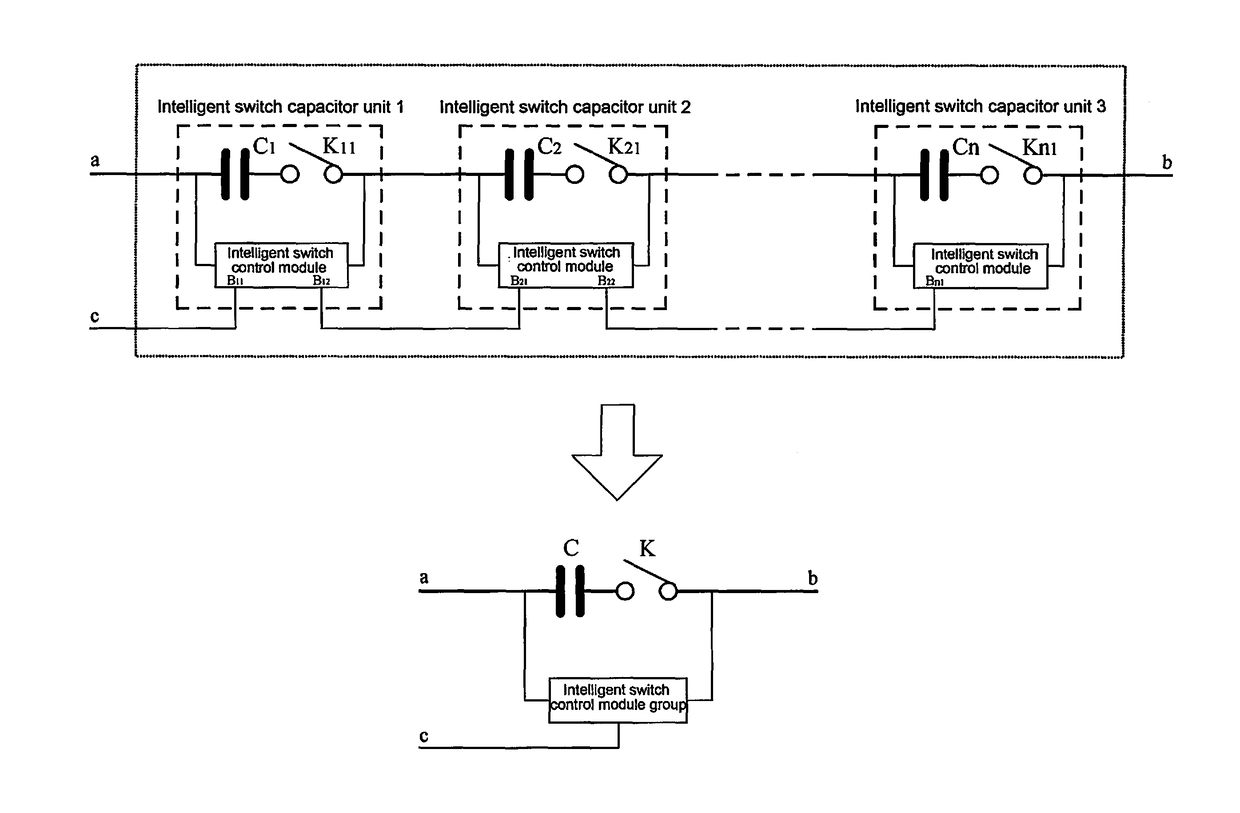 High-voltage intelligent switch alternating current capacitor