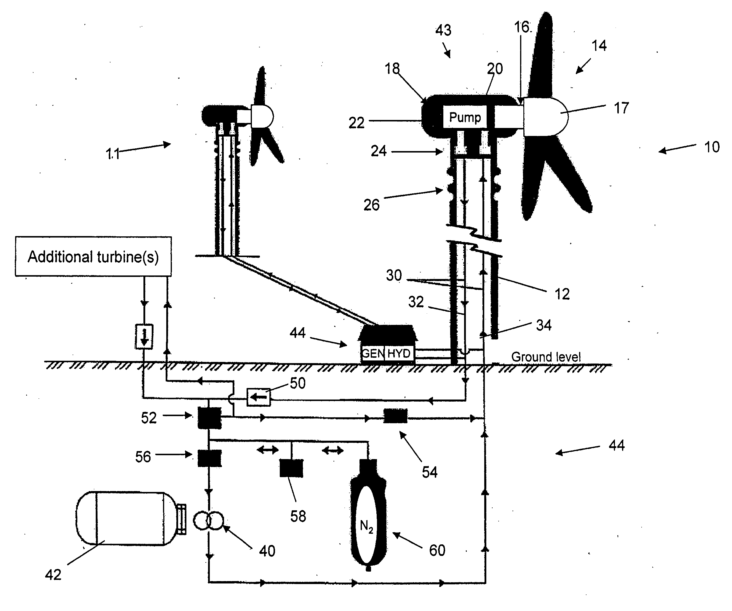 Hydro-wind power generating turbine system and retrofitting method