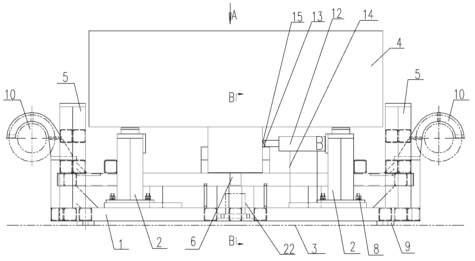 Traction pin loading device for strength test of car body