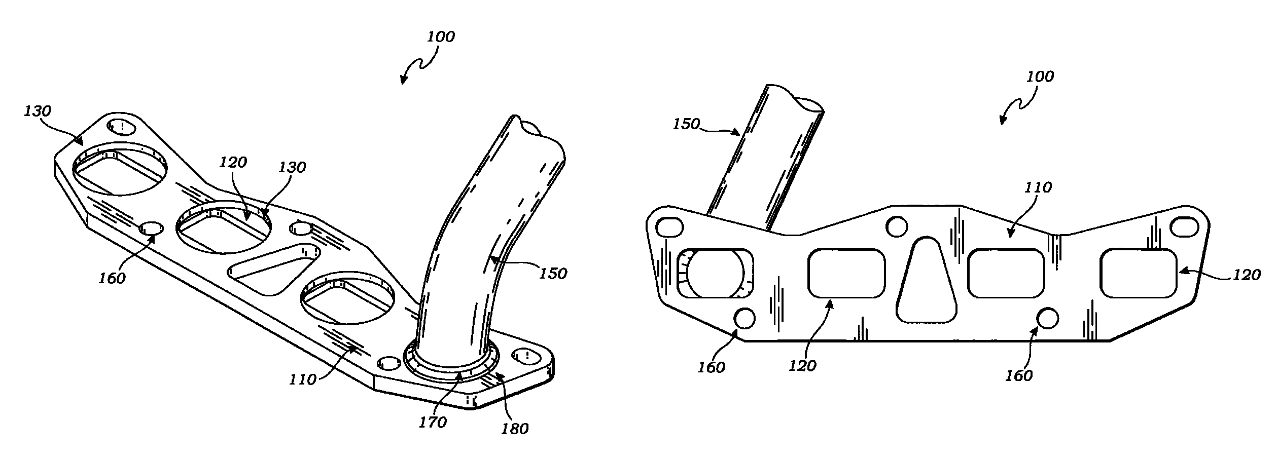 Method and apparatus for mating irregular or non-circular exhaust ports with tubing of a circular cross section in exhaust flange assemblies